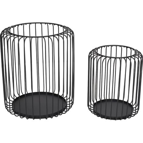 Set di candelieri a forma di gabbia, cilindro in metallo nero opaco, moderno e semplice, ideale per caffè, tavoli da pranzo e caminetti. (1/5)