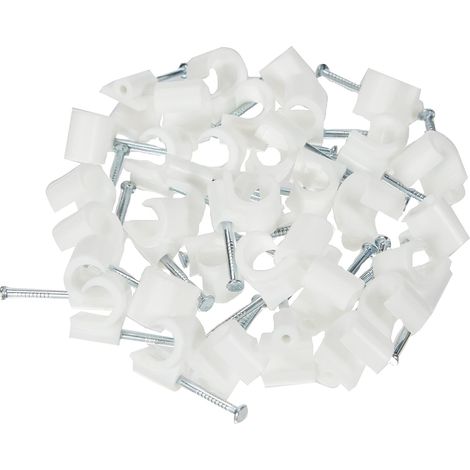 Kabelbinder, Kabelklemme, Befestigungsnagel für elektrische Kabel – Kabelbefestigung und -verbindung – 8 mm weißer Kabelbinder, 100er-Packung (1/4)