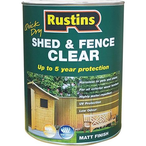Rustins FSCL5000 Quick Dry Shed and Fence Clear Protector 5 litre RUSECWP5L (1/3)