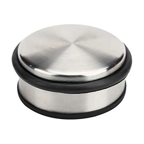 solid stainless steel door stopper. Modern designed heavy duty floor door stopper with rubber ring to protect the door. (1/4)
