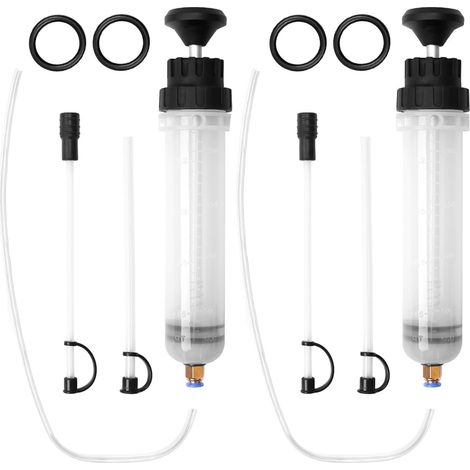 2 Pièces Seringue d'aspiration d'huile, Seringue a Huile Boite Vitesse 500cc, Huile Aspiration Seringue avec Tuyaux pour Liquide de Frein, Huiles de Transmission, Liquide de Refroidissement