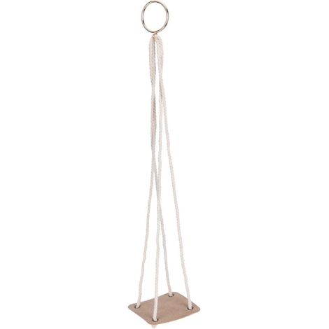 Support mural pour pots de fleurs en corde de coton avec base en cuir PU, jaune 10cm (1/5)