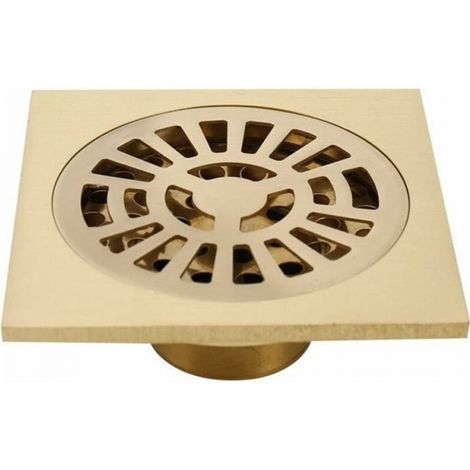 10x10cm Shower Drain,Shower Drain,10.2cm Square Brass Shower Floor Drain with Removable Cover,Hair Drainer for Kitchen,Toilet (1/5)