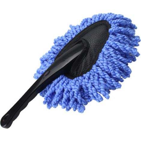 Pequeña mopa encerada para lavar coches, cepillo para limpiar parabrisas, mopa para coches, mini escoba de fibra (1/5)