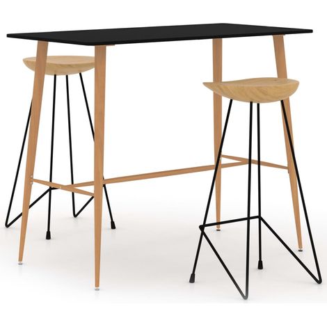 3-tlg. Bar-Set Schwarz