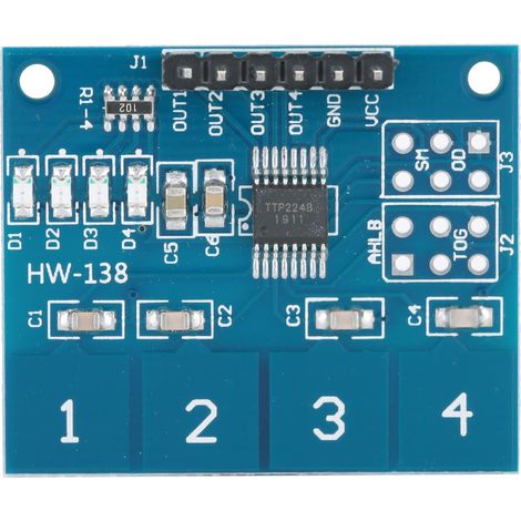 Module de 5 interrupteurs tactiles TTP224, capteur numérique capacitif à 4 canaux, équipement électrique (1/5)
