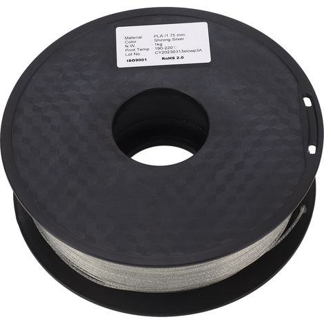 1,75 mm 3D-Druckerfilament, hell und funkelnd silber, starkes und glattes PLA, hochwertige Verbrauchsmaterialien (1/5)