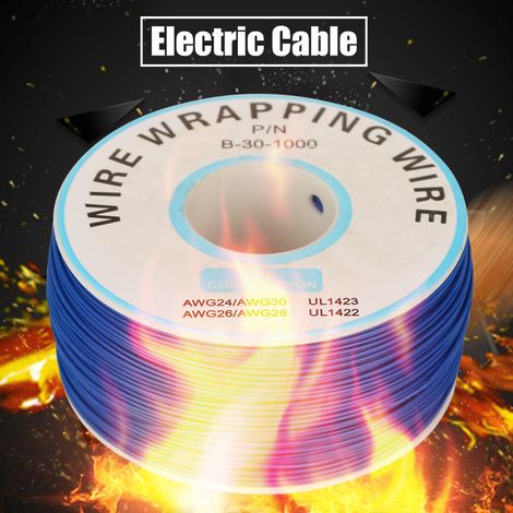 1 Rolle Drahtwicklung Einzelader aus Kupferdraht 30AWG Kabel 0,25 mm Kerndurchmesser (Blau) (1/5)