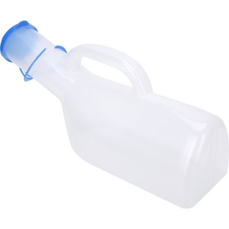 Bidon d'urine médical 1000ml pour hommes - Urinoir plastique alité, soins personnes âgées (1/5)