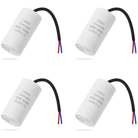 Lot de 4 condensateurs CBB60 450v 16uf 50/60HZ condensateur de démarrage , condensateur de moteur, condensateur de moteur, condensateur microfarad avec fil JALLERIA (1/4)