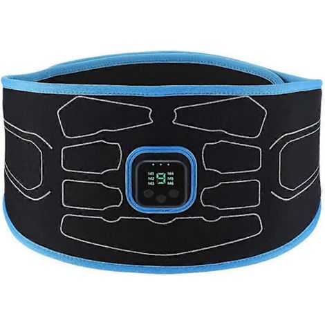 Appareil d'électrostimulation musculaire abdominale intelligent, stimulateur musculaire, tonifiant, ceinture de fitness vibrante amincissante, unisexe (FMY) bleu-AquaForge (1/5)
