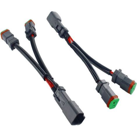 Type Y Adaptateur de Prise Deutsch DT DTP 2 Broches pour LED Pod Faisceau Câblage Connecteurs Mise à Niveau la LumièRe Travail (1/4)
