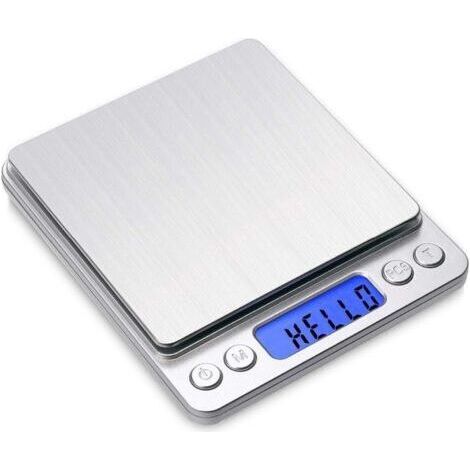 Balance de cuisine numérique de poche. Plage de pesée de 0,01 à 500 g. Balance de précision, portable, pour peser des aliments, des bijoux ou des médicaments, avec plateau, écran LCD et indicateur de