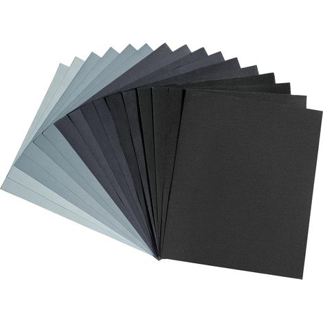 papier de fin abrasif a l'eau et sec x cm poncage meubles pierre 16 Pièces 5000 4000 3000 2000 1500 1200 1000 800 23 28 verre métal (1/5)