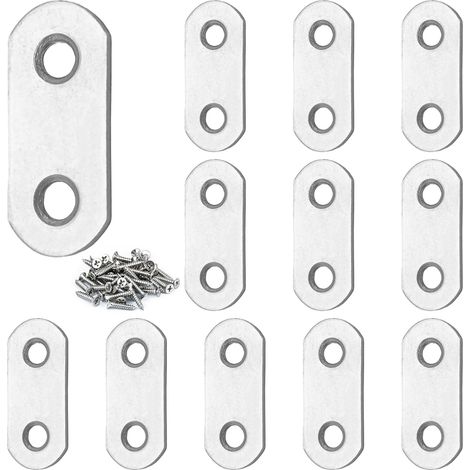 12 Pièces Equerre Plate Inox, 36 x 16 mm Connecteurs Plats (1/5)