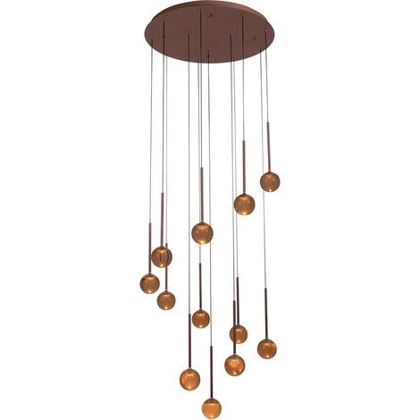 Lampe suspendue Calina 12 lumières avec sphères ambrées - 24406/84/96 (1/3)