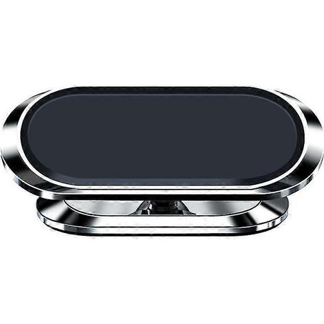 Support magnétique pour téléphone de voiture, support magnétique rotatif à 360° pour téléphone portable, supports universels pour tableau de bord de voiture (2 pièces, argent + noir) (1/4)