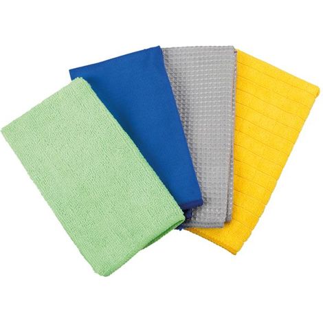Set 4 panni assortiti in microfibra - 40x30 cm