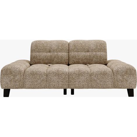 LOREA Canapé 2 places avec dossier amovible en tissu taupe foncé (1/5)