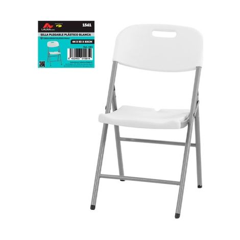 Silla Plegable Plastica Blanca Lauxa Home 44x53x83cm (1/5)