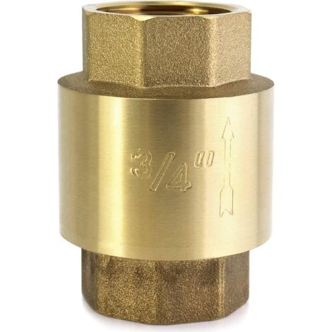 Clapet anti-retour en ligne en laiton, 3/4" femelle Clapets anti-retour unidirectionnels, 3/4" (1/5)