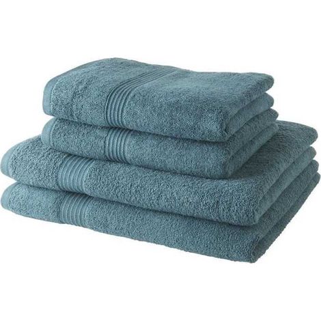2 Serviettes de bain TODAY 50x90 + 2 Draps de bain 70x130 cm 100% Coton - Paon