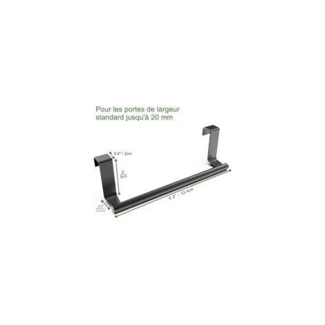 Barra para toallas de cocina, juego de 2 soportes para toallas de cocina, negro mate - Crezuo