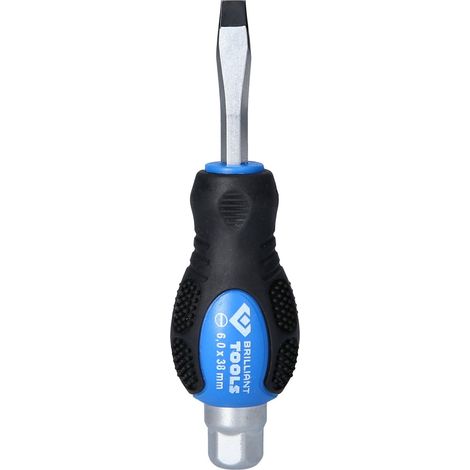 BRILLIANT TOOLS Destornillador ranurado con tapa de impacto 6,0 mm - BT034803