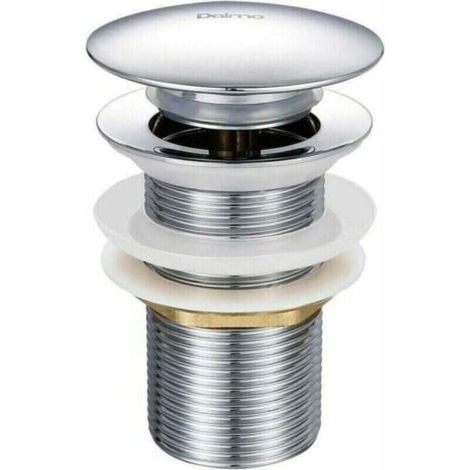 Latón cromado – Diámetro 66 mm – Altura 78 mm – Sistema de pulsador para un vaciado sencillo (1/4)