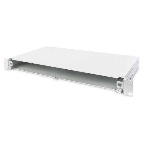 DIGITUS FO Splice Box - Panel de conexión de Fibra óptica - 1U de 19 Pulgadas - Sin Relleno y sin Adornos - Gris