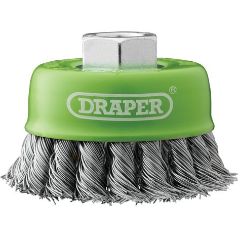 Draper 08054 Stainless-Steel Twist-Knot Wire Cup Brush, 75mm, M14 (1/2)