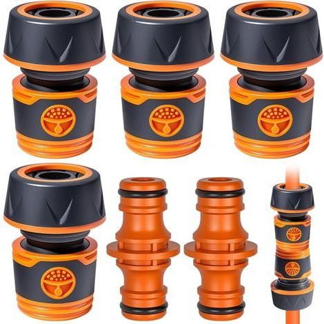4 Pièces Raccord Tuyau D'arrosage 19mm,Connecteur Tuyau Arrosage 3/4",avec 2 Connecteur,Raccord Tuyau Arrosage 19mm pour rallonge de conduite d'eau et raccordement de Tuyau (1/5)