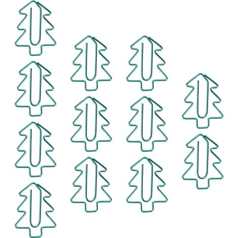 Lot de 12 mini trombones en forme de sapin de Noël, mignons et mignons, pour fournitures de bureau, cadeaux scolaires et décorations de mariage. (1/5)