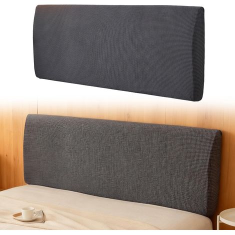 Housse de tête de lit de 200 cm - Housse de tête de lit amovible - Hauteur 50 à 70 cm - Housse douce anti-poussière - Pour lit à sommier tapissier - Pour chambre à coucher (gris argenté) (1/5)