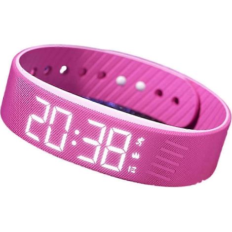 Montre-réveil silencieuse (rouge) avec vérification scientifique du réveil et bracelet en silicone respirant pour éviter les réveils nocturnes intempestifs. (1/3)