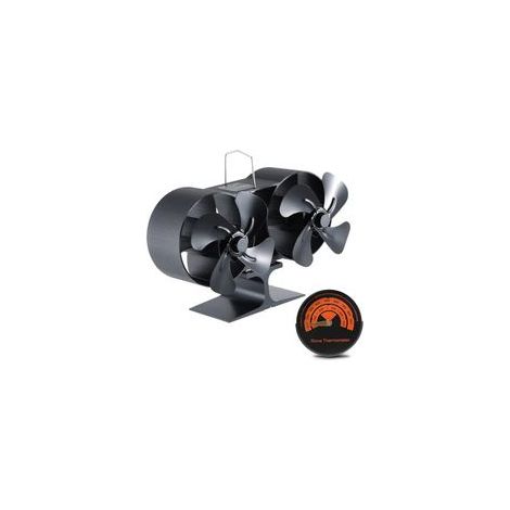 Ventilateur pour poêle à bois ou granulés, 8 pales, fonctionne sans électricité grâce à la chaleur, silencieux et économique – idéal pour bureau, salon ou maison en France (1/5)