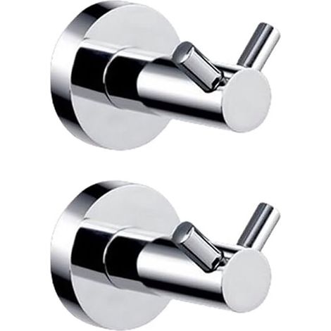 2 Handtuchhaken – Haken – Edelstahl – Bohren/Selbstklebend – Mit Zubehör – 5 x 5,5 cm
