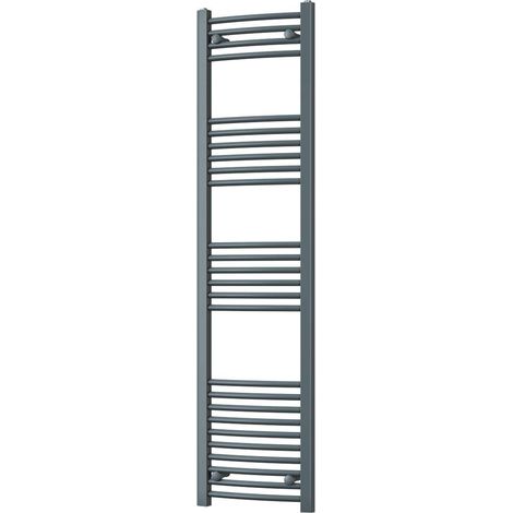 Zennor - Anthracite Heated Towel Rail - H1600mm x W400mm - Curved (1/3)
