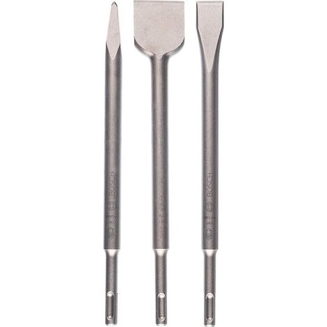 Accessories 3 pièces it de burins SDS plus (pour le béton et la maçonnerie, accessoires pour marteau burineur) Argent (1/5)