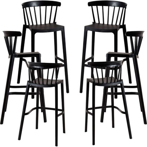 Packs Taburetes Altos - Pack 6 Taburetes Moka - Negro (1/5)
