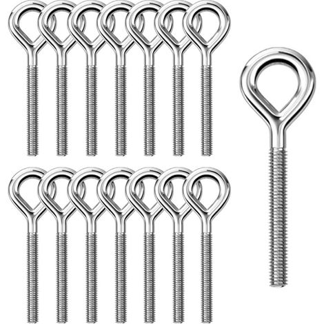15 Pièces Boulons à œil M6 Anneau à œil 304 Acier Inoxydable Vis à œil Boulon Anneau de Fixation et Suspension (1/5)