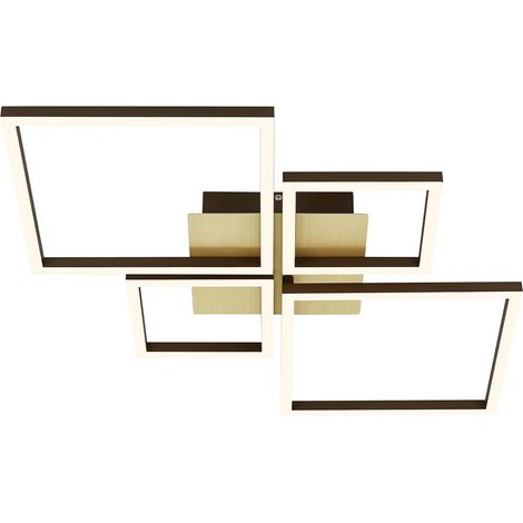 Plafonnier LED, gradation progressive, plafonnier orientable LED, Frame, brun doré, 750x470x73 mm (1/3)