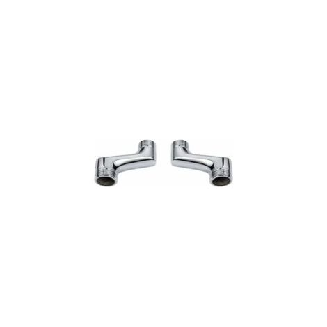 Winkel-Duscharmatur, Messing-Winkel-Reduzierstück, verstellbarer Schwenkarm, Winkel-Wandarmatur, 1/2"- bis 3/4"-Bördelverschraubung, verchromt A - Crezuo (1/3)