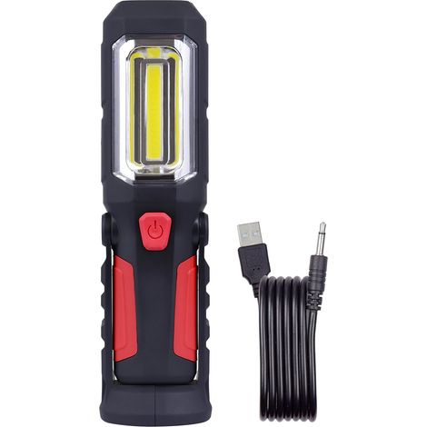 Lampe Torche Rechargeable - COB + LED - Base Magnétique Pivotante 360° - Accrochage Murale et Sur Surface Métallique - Usage Intérieur Extérieur - 2 Pièces (1/5)