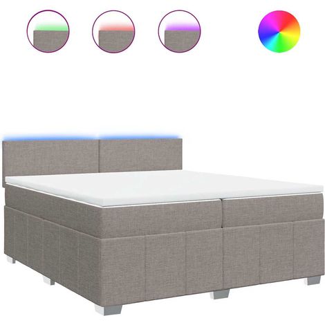 Maison Exclusive - Sommier à lattes de lit avec matelas Taupe 200x200 cm Tissu (1/5)