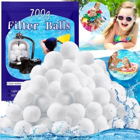 Balle Filtrante Piscine 700g,Équivalent à 25 kg de Filtre à Sable, Réutilisables Convient à Divers Systèmes de Filtration de (1/4)
