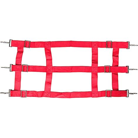 Nero - Chiudi box in nylon regolabile con moschettoni