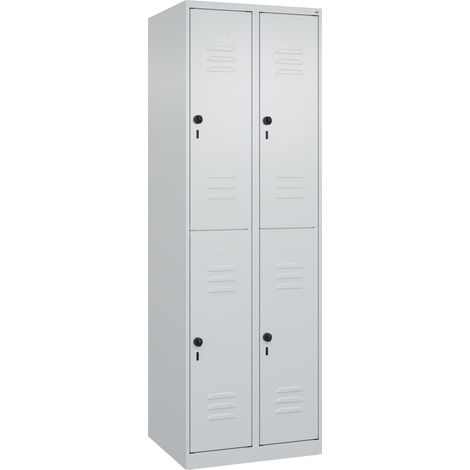 C+P Doppelstock-Spind Classic PLUS, 2 Abteile, 1850x600x500mm, 7035/7035 Verschluss Sicherheits-Drehriegel (1/5)