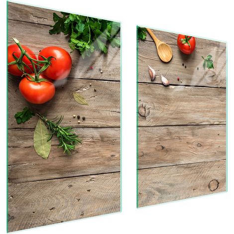 PIASTRA PROTETTIVA IN VETRO PER CUCINA 65x52 LEGNO (1/5)