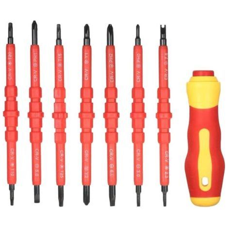 Screwdriver Set, Electrician Screwdriver, Insulated Screwdriver, Insulated Screwdriver with Handle, Interchangeable Magnetic Insulated Screwdriver, Repair Tool Kit (1/3)